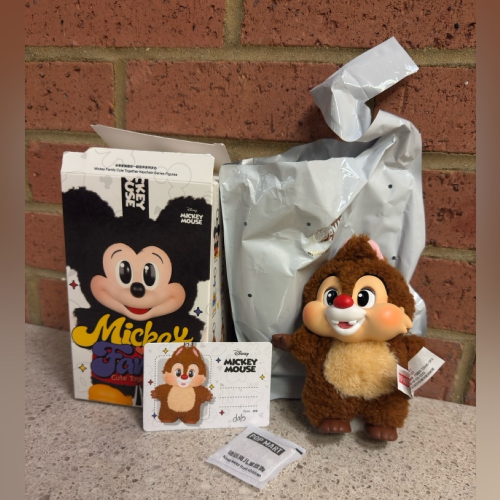Pop Mart Disney Mickey Family Vinyl Face Plush Pendant- Dale